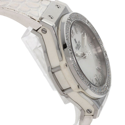 HUBLOT ウブロ 361.SE.6010.RW.1104 ビッグバン オールホワイト マザーオブパール 腕時計 SS レディース 中古