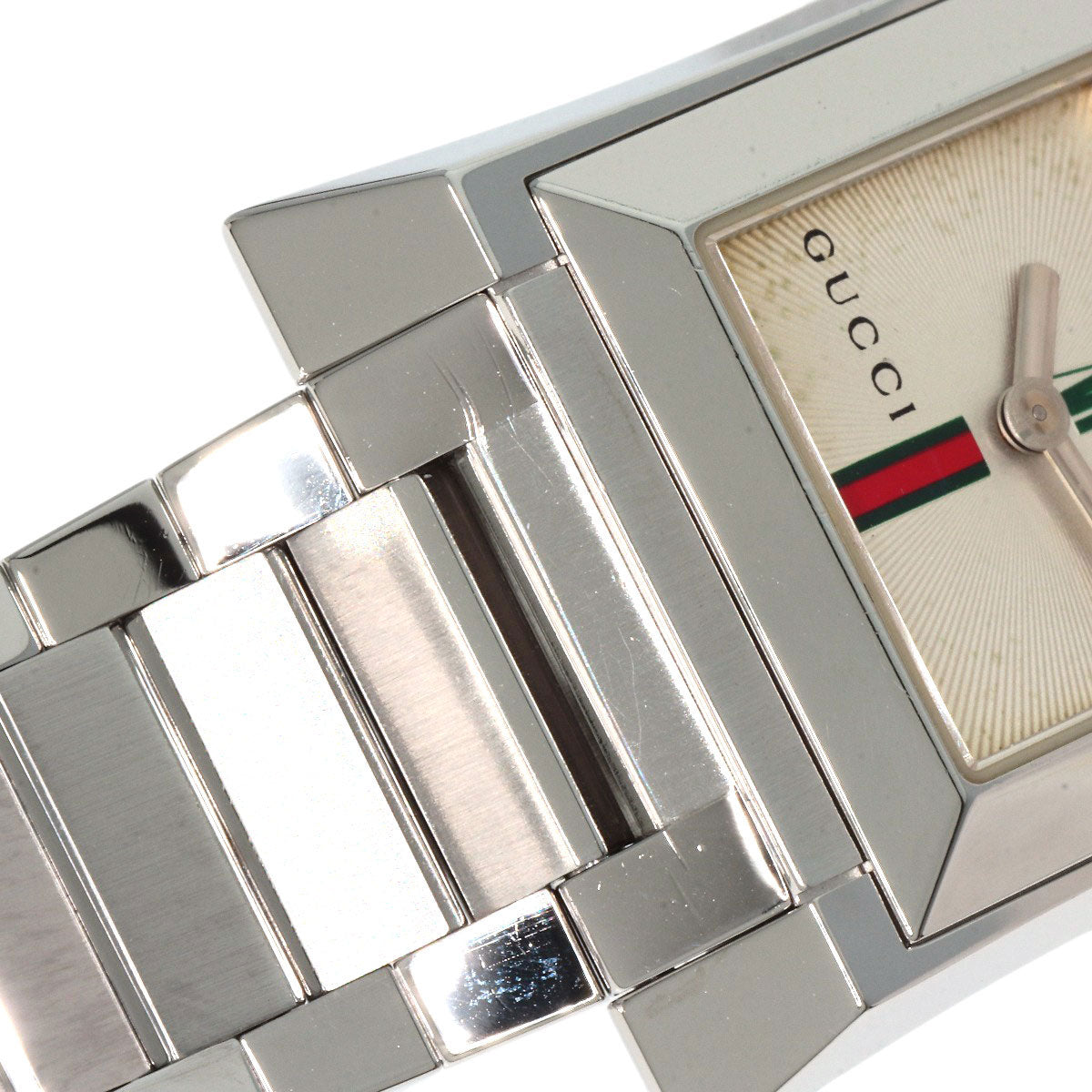 GUCCI グッチ 111L スクエアフェイス 腕時計 SS レディース 中古