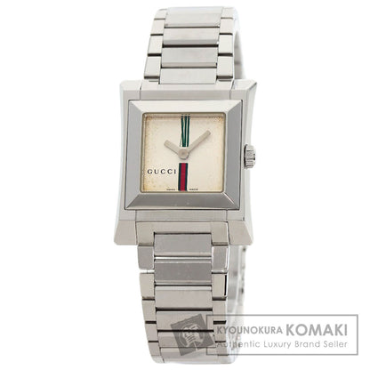 GUCCI グッチ 111L スクエアフェイス 腕時計 SS レディース 中古