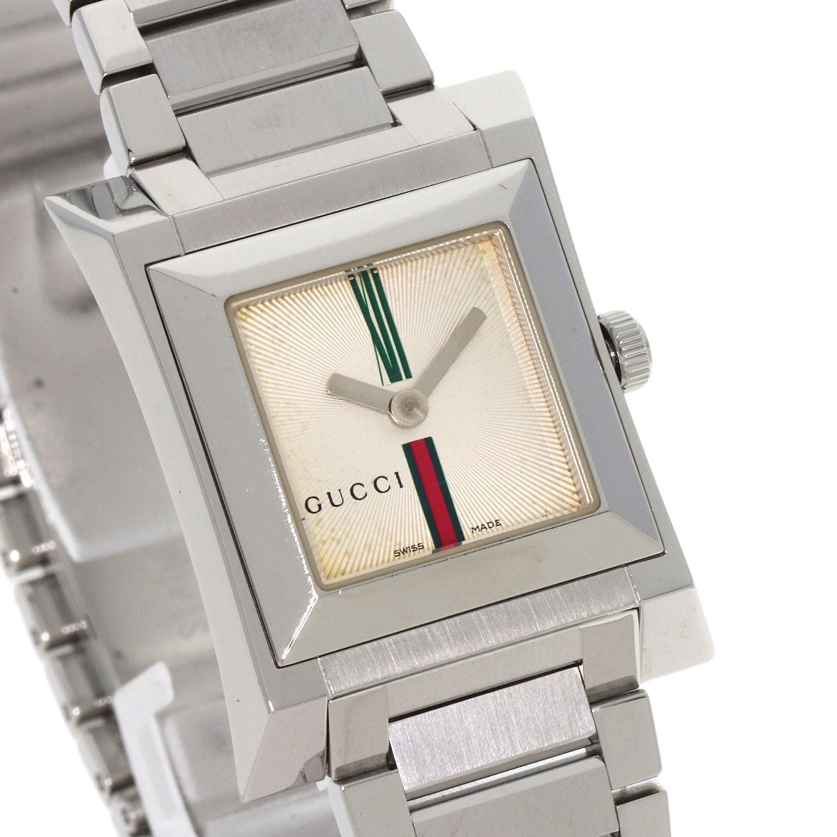 GUCCI グッチ 111L スクエアフェイス 腕時計 SS レディース 中古