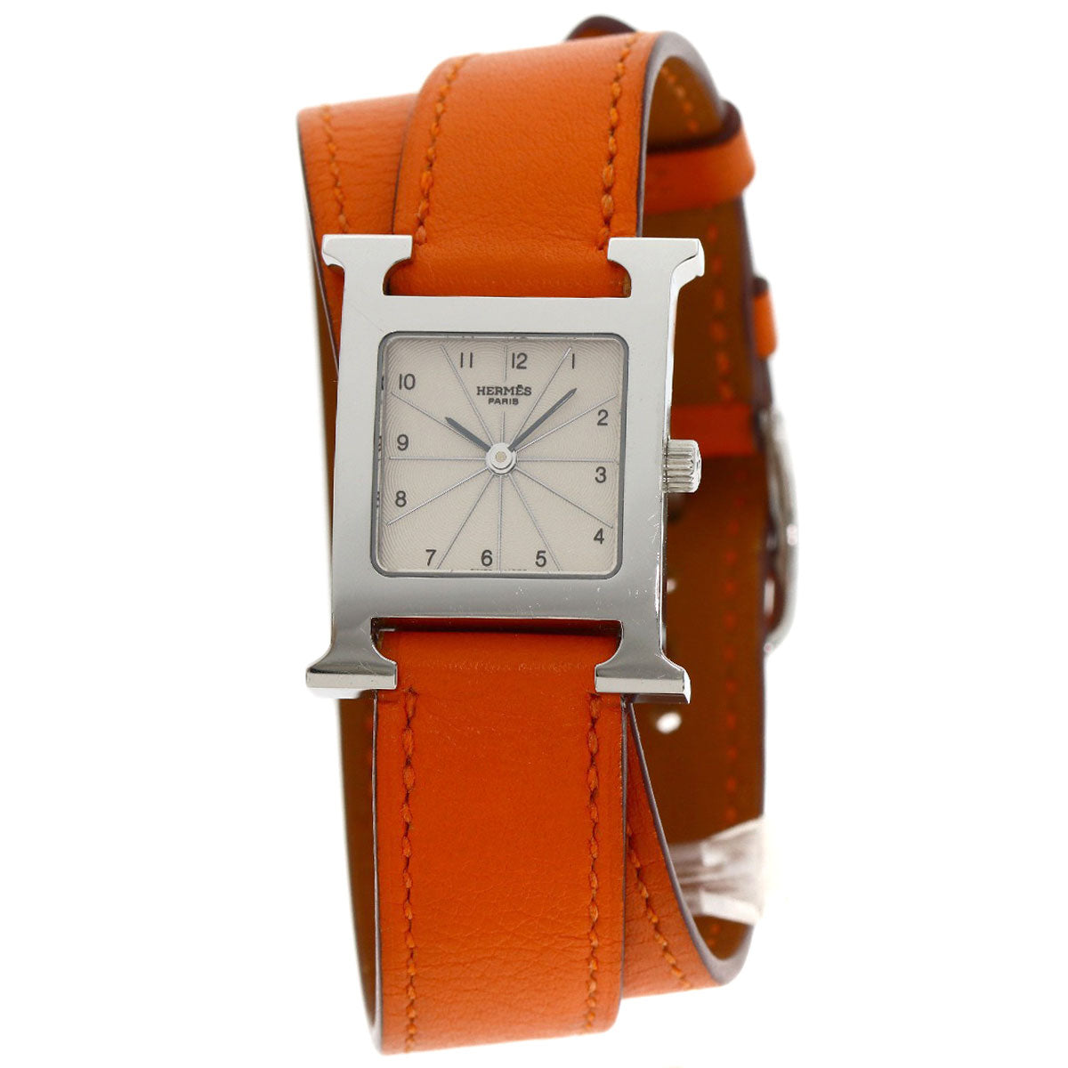 HERMES エルメス HH1.210 Hウォッチ ドゥブルトゥール 腕時計 SS レディース 中古