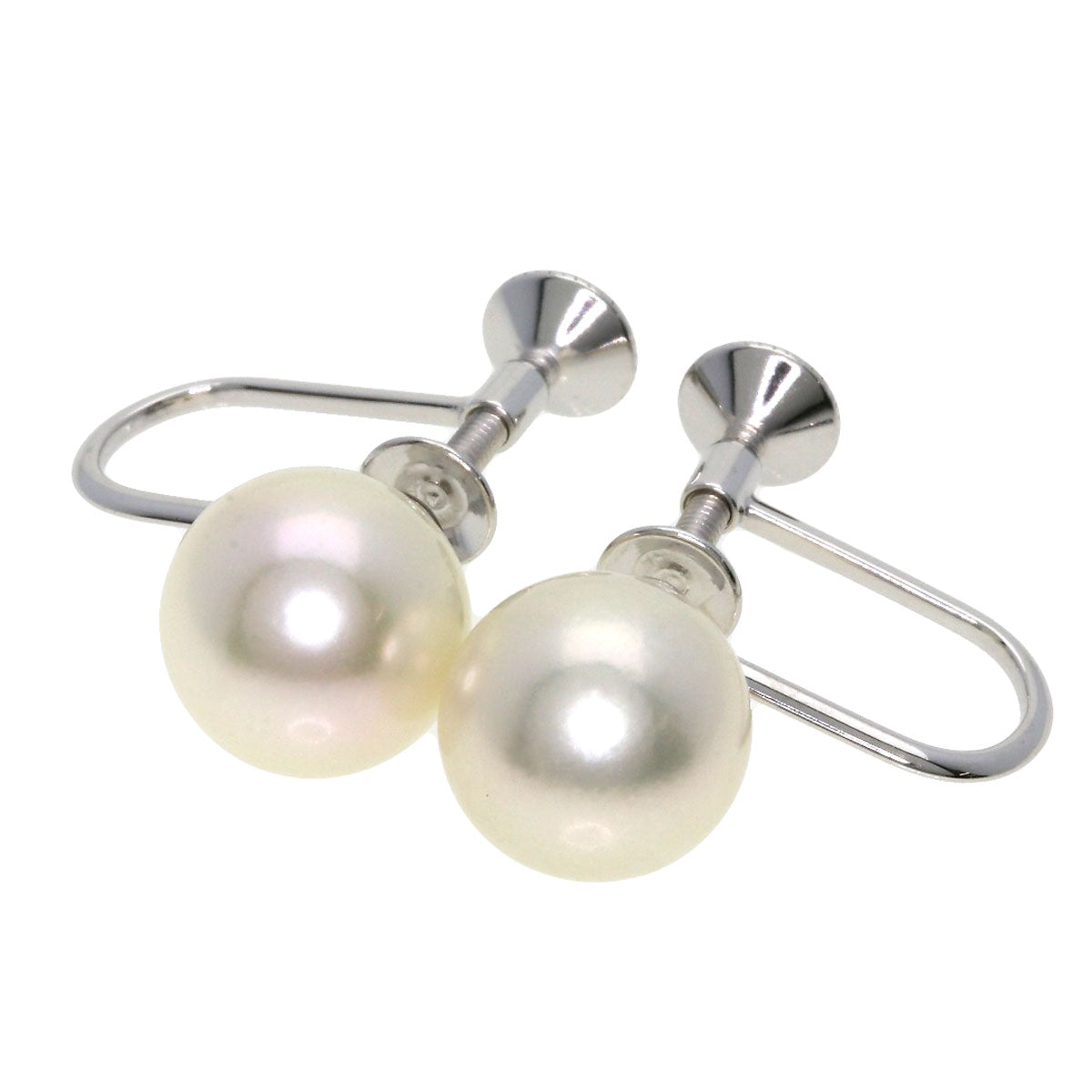 MIKIMOTO ミキモト アコヤパール 真珠 イヤリング K18WG レディース 中古