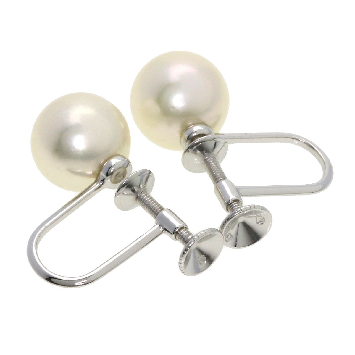 MIKIMOTO ミキモト アコヤパール 真珠 イヤリング K18WG レディース 中古