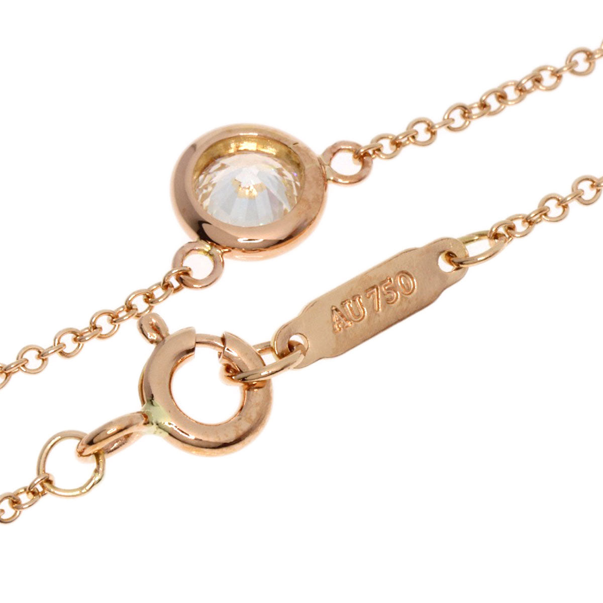 TIFFANY&Co. ティファニー バイザヤード ダイヤモンド ネックレス K18PG レディース 中古