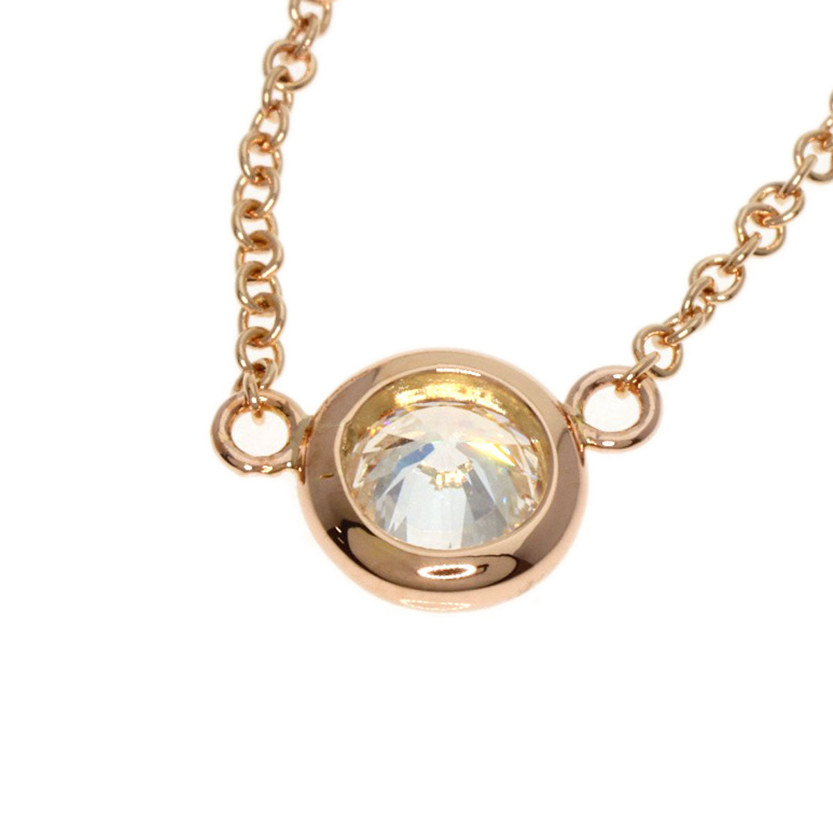TIFFANY&Co. ティファニー バイザヤード ダイヤモンド ネックレス K18PG レディース 中古