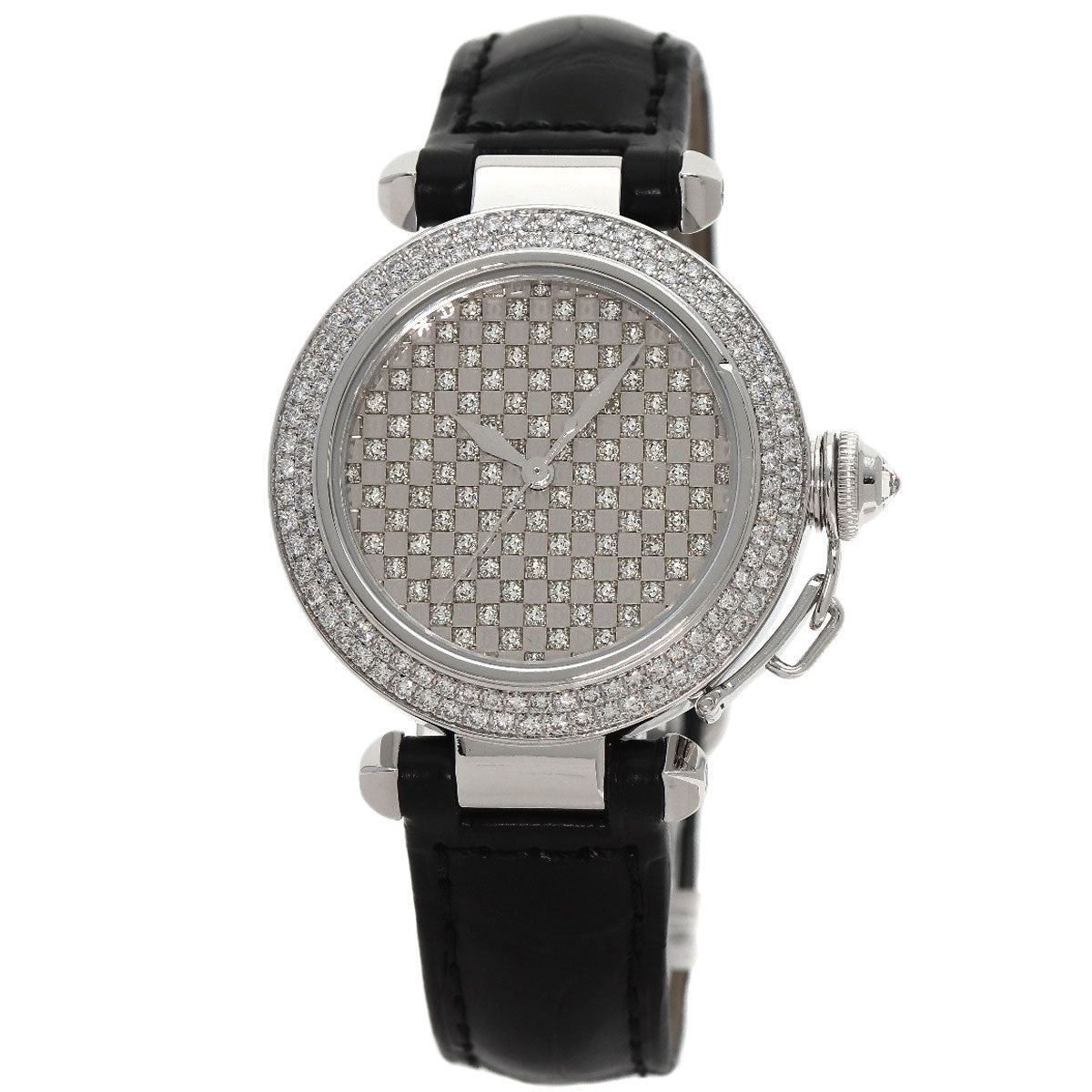 CARTIER カルティエ WJ108251 パシャ 32mm ダイヤモンド メーカーコンプリート 腕時計 K18WG レディース 中古