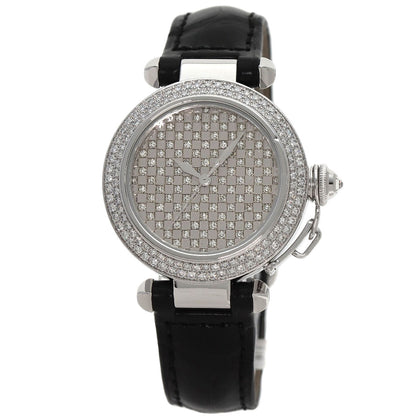 CARTIER カルティエ WJ108251 パシャ 32mm ダイヤモンド メーカーコンプリート 腕時計 K18WG レディース 中古