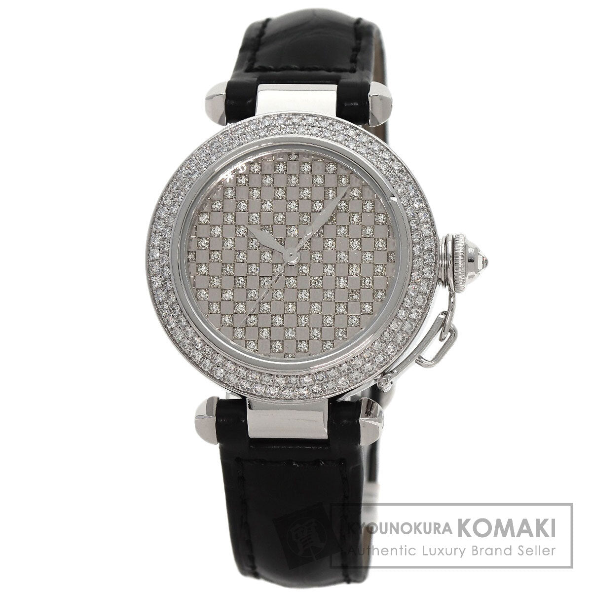 CARTIER カルティエ WJ108251 パシャ 32mm ダイヤモンド メーカーコンプリート 腕時計 K18WG レディース 中古