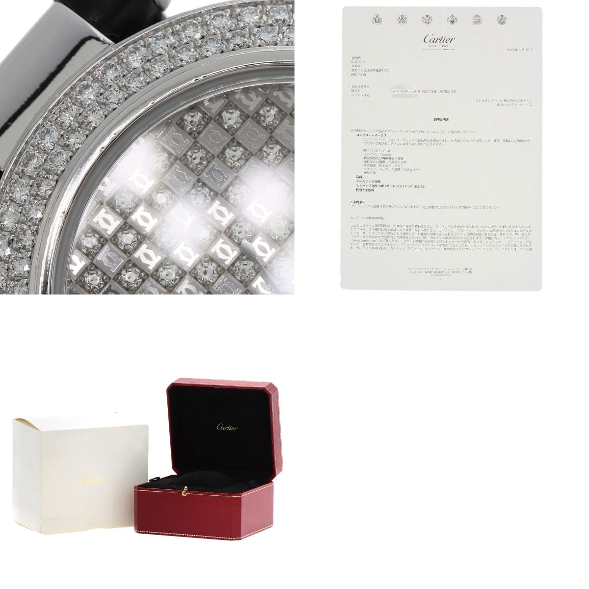 CARTIER カルティエ WJ108251 パシャ 32mm ダイヤモンド メーカーコンプリート 腕時計 K18WG レディース 中古
