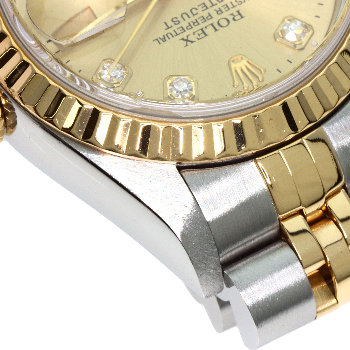 ROLEX ロレックス 69173G デイトジャスト 10P ダイヤモンド 腕時計 SS レディース 中古