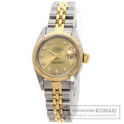 ROLEX ロレックス 69173G デイトジャスト 10P ダイヤモンド 腕時計 SS レディース 中古