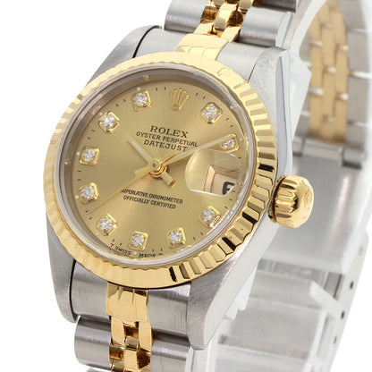 ROLEX ロレックス 69173G デイトジャスト 10P ダイヤモンド 腕時計 SS レディース 中古
