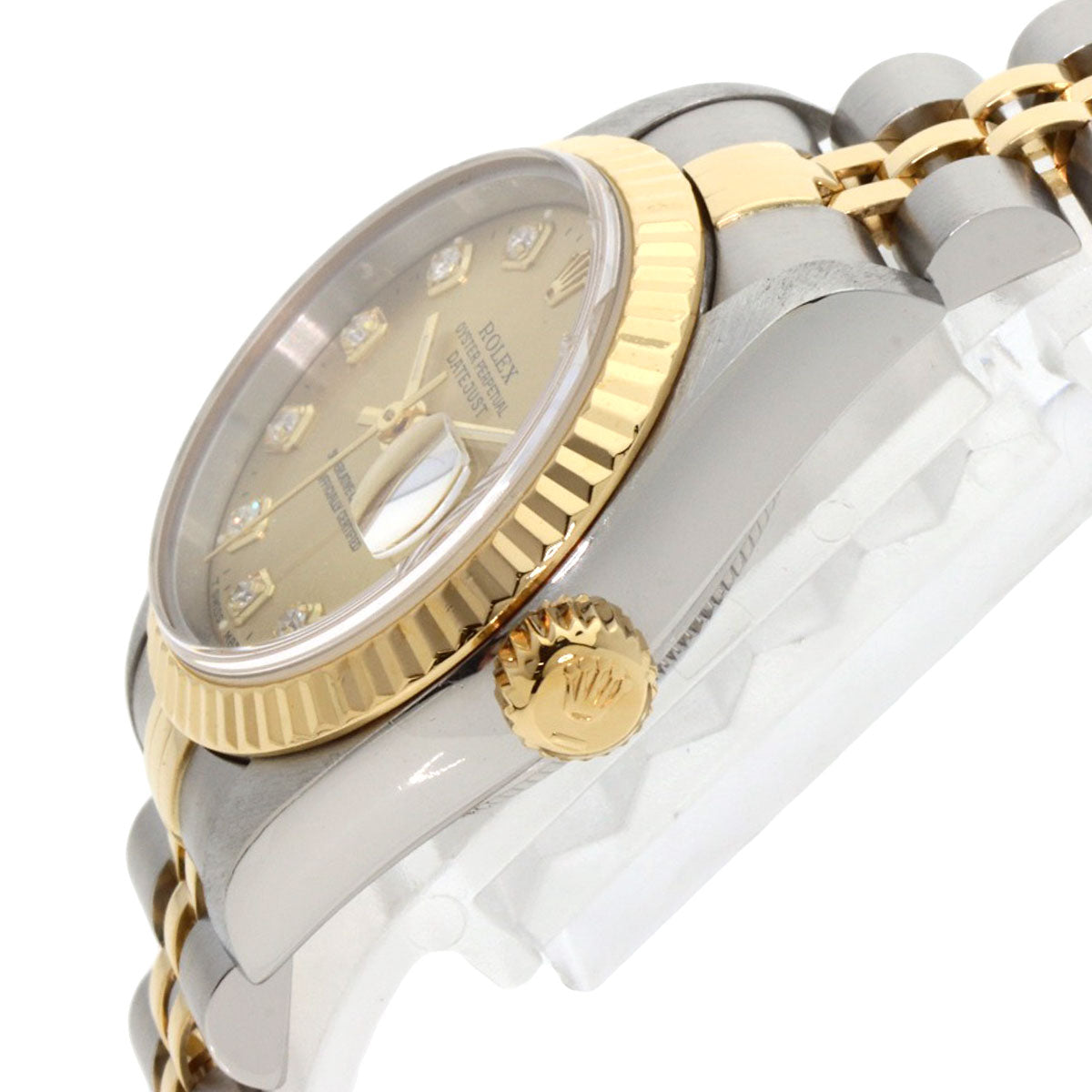 ROLEX ロレックス 69173G デイトジャスト 10P ダイヤモンド 腕時計 SS レディース 中古