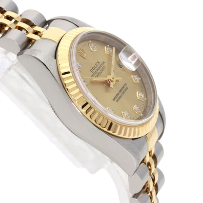 ROLEX ロレックス 69173G デイトジャスト 10P ダイヤモンド 腕時計 SS レディース 中古