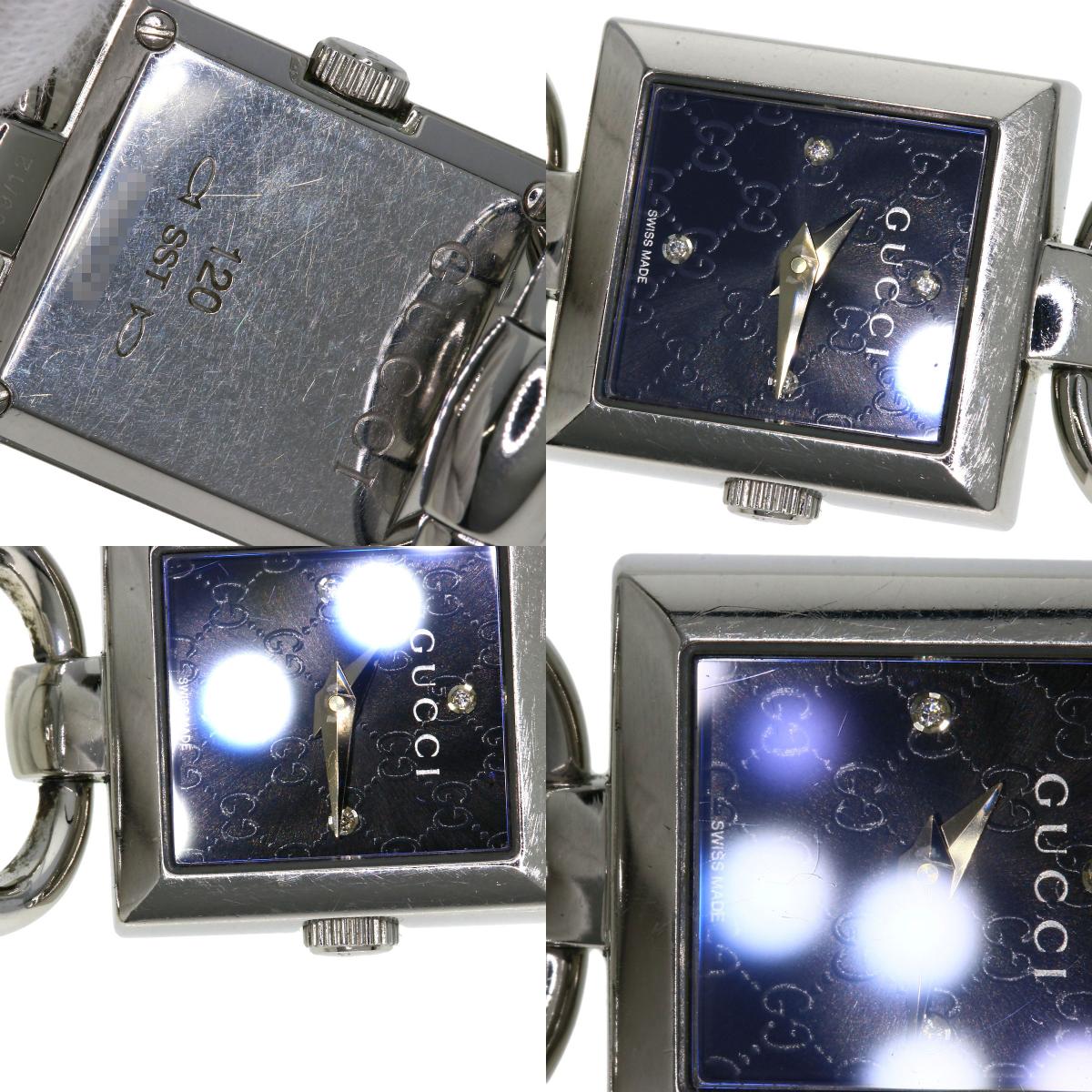 GUCCI グッチ 120 トルナヴォーニ 4Ｐダイヤモンド 腕時計 SS レディース 中古