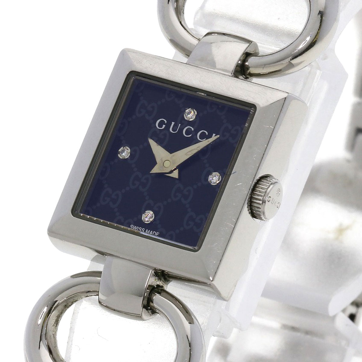GUCCI グッチ 120 トルナヴォーニ 4Ｐダイヤモンド 腕時計 SS レディース 中古