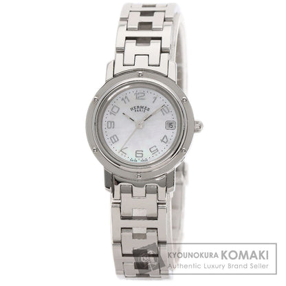 HERMES エルメス CL4.210 クリッパー ナクレ 腕時計 SS レディース 中古
