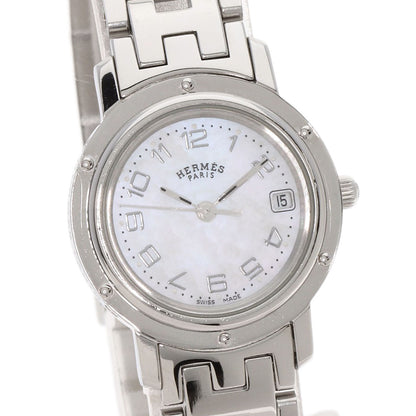 HERMES エルメス CL4.210 クリッパー ナクレ 腕時計 SS レディース 中古