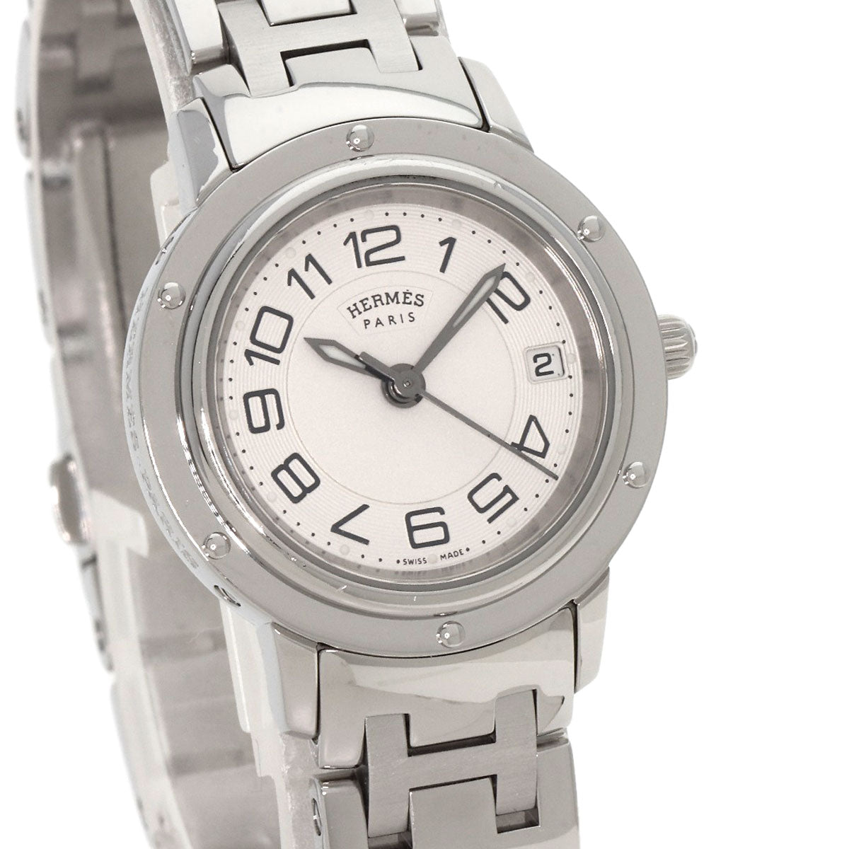 HERMES エルメス CP1.210 クリッパー クラシック 腕時計 SS レディース 中古