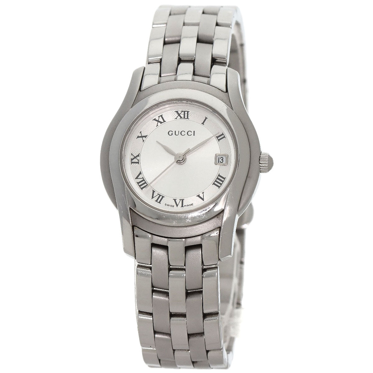 GUCCI グッチ 5500L ラウンドフェイス 腕時計 SS レディース 中古