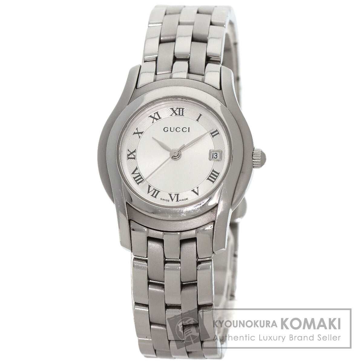GUCCI グッチ 5500L ラウンドフェイス 腕時計 SS レディース 中古
