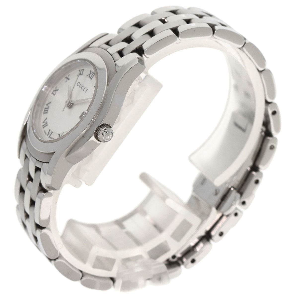 GUCCI グッチ 5500L ラウンドフェイス 腕時計 SS レディース 中古