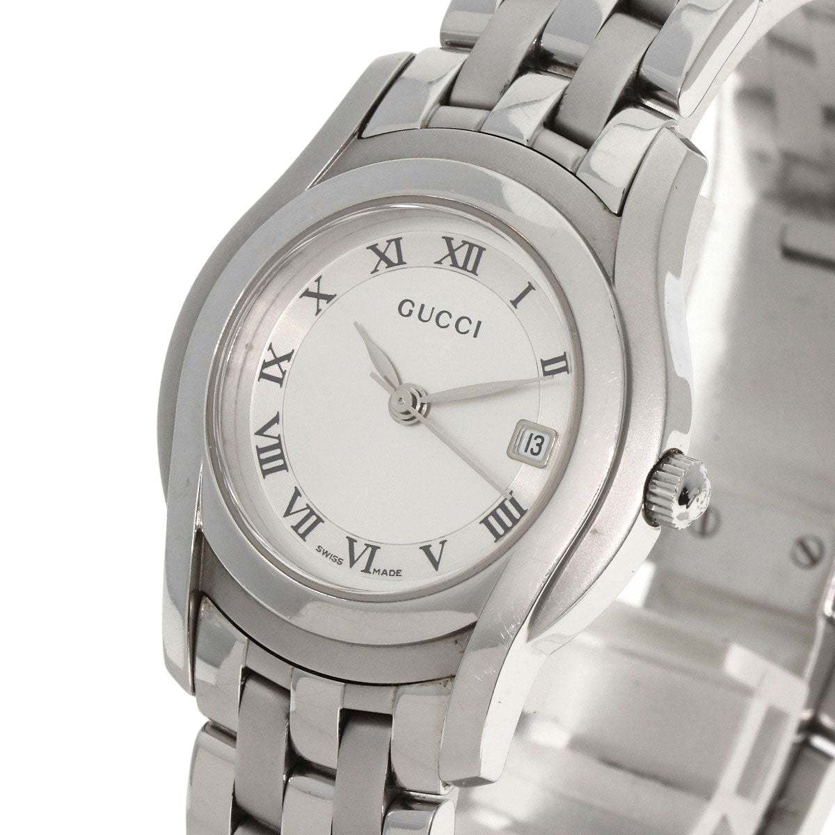 GUCCI グッチ 5500L ラウンドフェイス 腕時計 SS レディース 中古