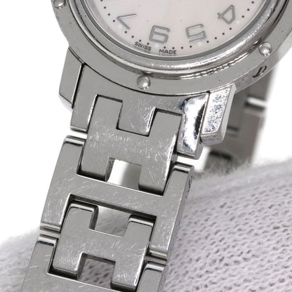 HERMES エルメス CL4.210 クリッパー ナクレ 腕時計 SS レディース 中古