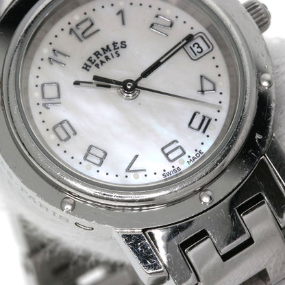 HERMES エルメス CL4.210 クリッパー ナクレ 腕時計 SS レディース 中古