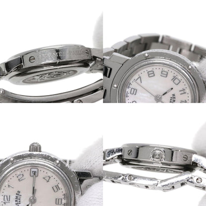 HERMES エルメス CL4.210 クリッパー ナクレ 腕時計 SS レディース 中古
