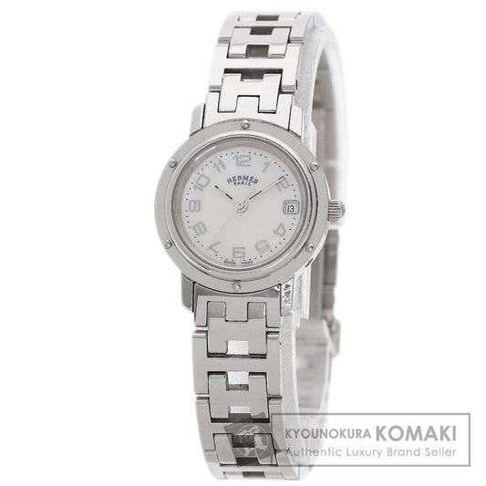 HERMES エルメス CL4.210 クリッパー ナクレ 腕時計 SS レディース 中古