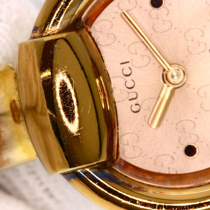 GUCCI グッチ 1400L ラウンドフェイス 腕時計 PGP レディース 中古