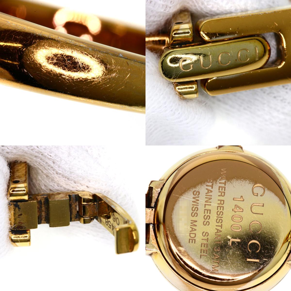GUCCI グッチ 1400L ラウンドフェイス 腕時計 PGP レディース 中古