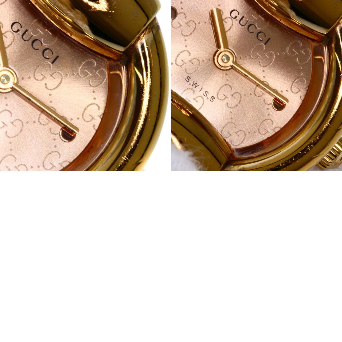 GUCCI グッチ 1400L ラウンドフェイス 腕時計 PGP レディース 中古