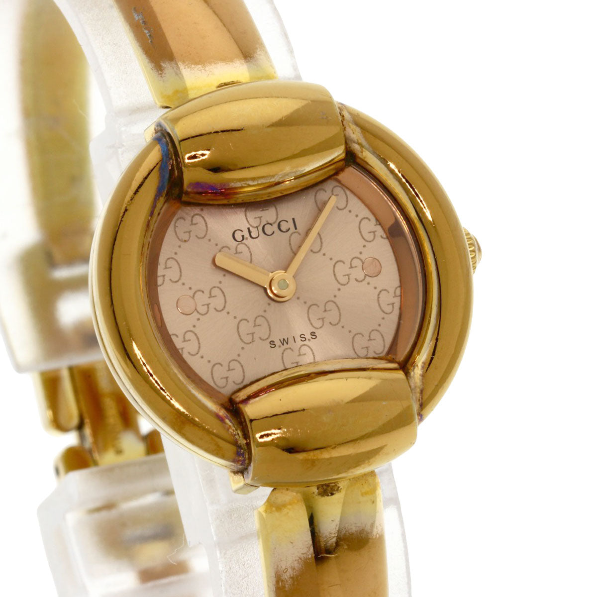 GUCCI グッチ 1400L ラウンドフェイス 腕時計 PGP レディース 中古