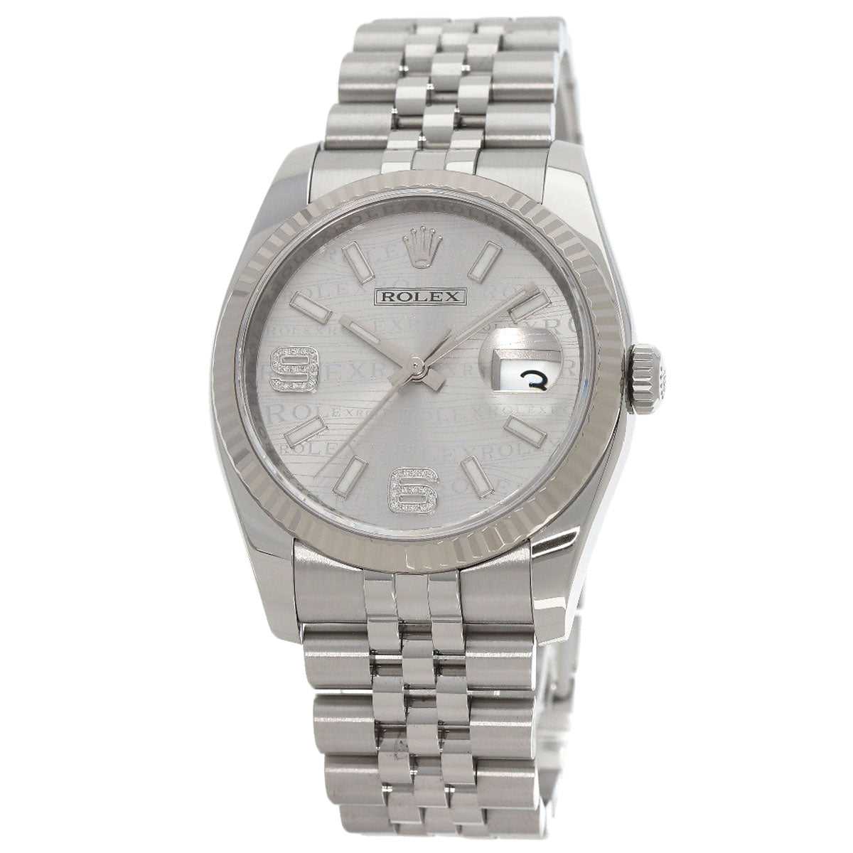 ROLEX ロレックス 116234 デイトジャスト 36 ウェーブ ダイヤモンド 腕時計 SS メンズ 中古