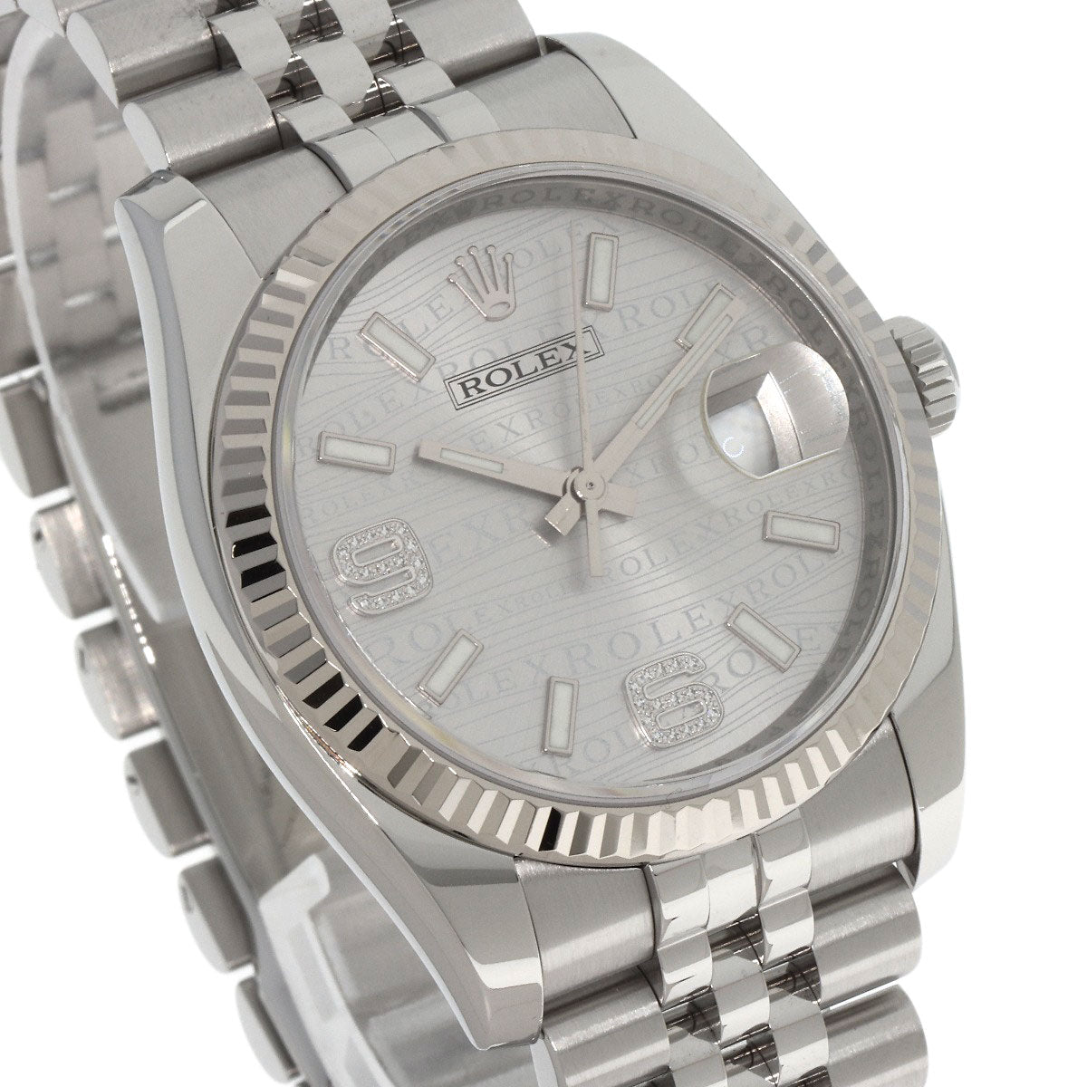 ROLEX ロレックス 116234 デイトジャスト 36 ウェーブ ダイヤモンド 腕時計 SS メンズ 中古