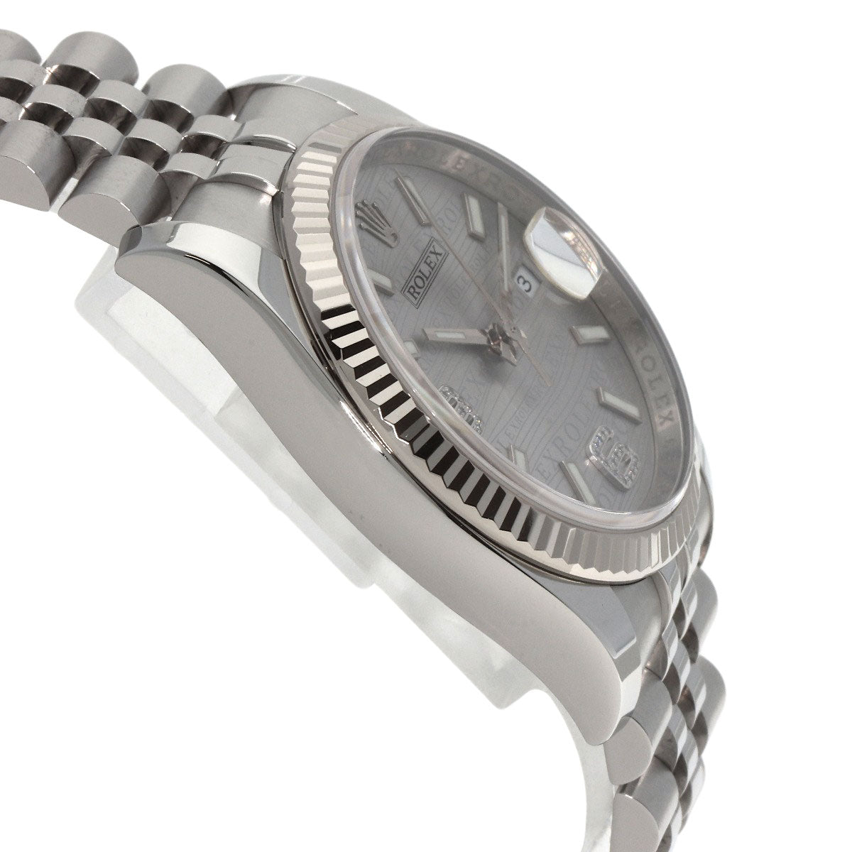 ROLEX ロレックス 116234 デイトジャスト 36 ウェーブ ダイヤモンド 腕時計 SS メンズ 中古