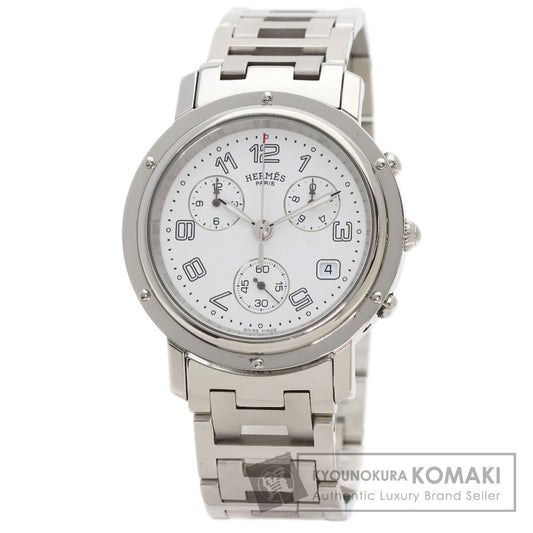 HERMES エルメス CL1.910 クリッパー クロノグラフ 腕時計 SS メンズ 中古