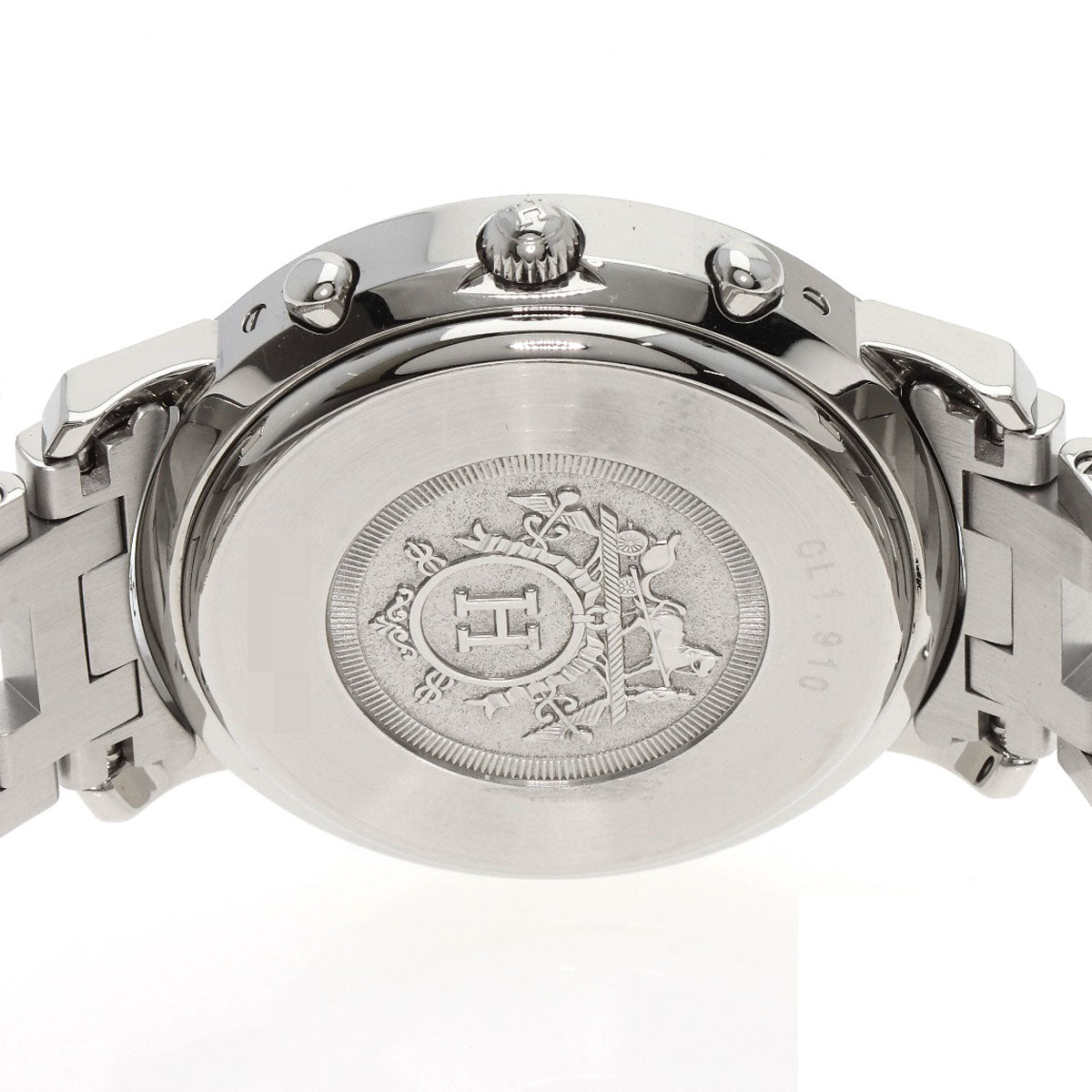 HERMES エルメス CL1.910 クリッパー クロノグラフ 腕時計 SS メンズ 中古