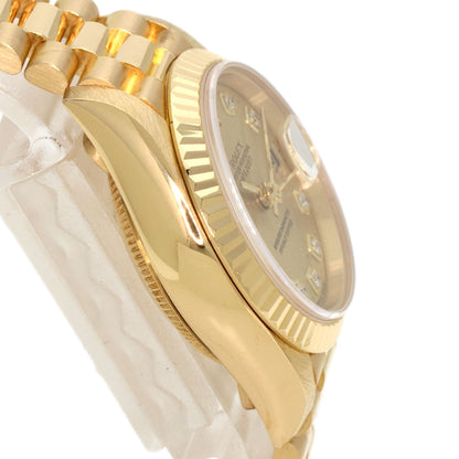 ROLEX ロレックス 69178G デイトジャスト 10P ダイヤモンド 腕時計 K18YG レディース 中古