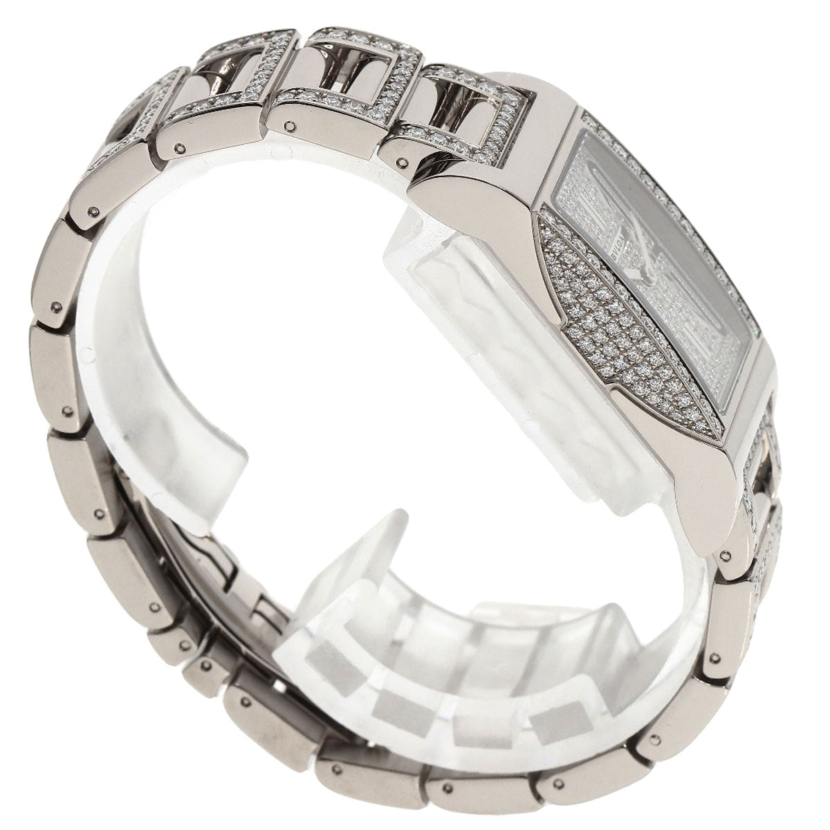 BVLGARI ブルガリ RTW39G レッタンゴロ ダイヤモンド 腕時計 K18WG レディース 中古
