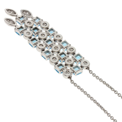 BVLGARI ブルガリ ルチア ブルートパーズ ダイヤモンド ネックレス K18WG レディース 中古