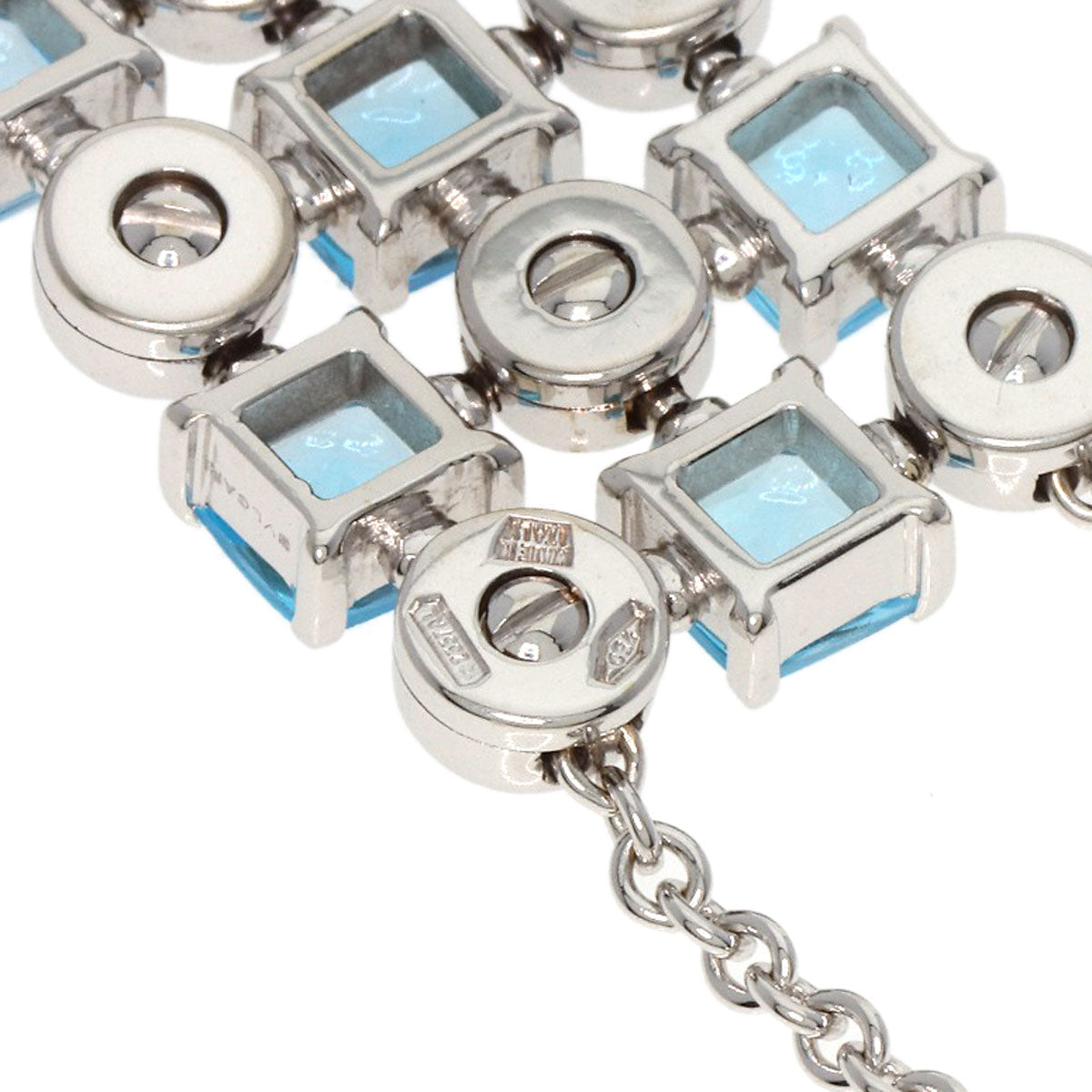 BVLGARI ブルガリ ルチア ブルートパーズ ダイヤモンド ネックレス K18WG レディース 中古