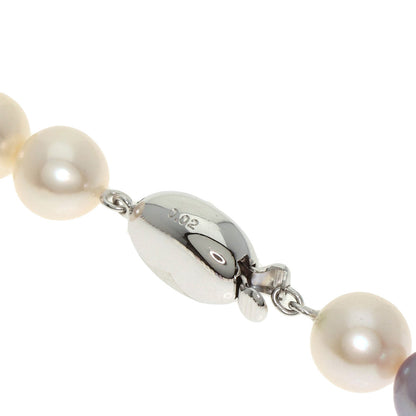 TASAKI タサキ マルチカラー 淡水パール 真珠 ダイヤモンド ネックレス K18WG レディース 中古