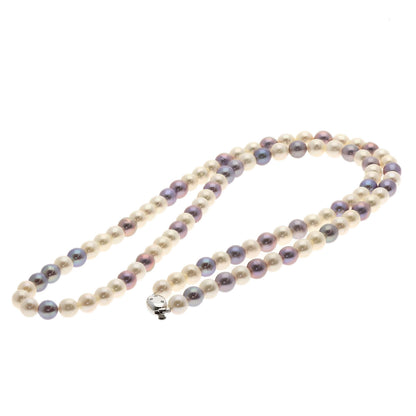 TASAKI タサキ マルチカラー 淡水パール 真珠 ダイヤモンド ネックレス K18WG レディース 中古