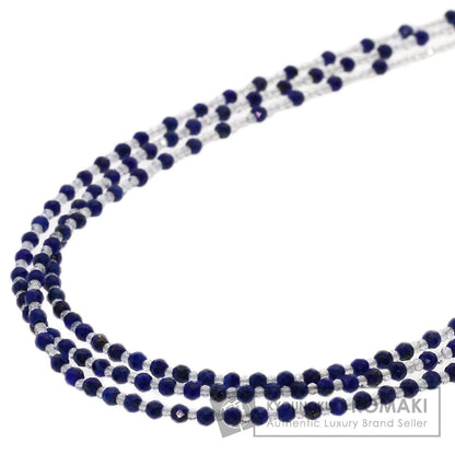 SELECT JEWELRY セレクトジュエリー 水晶 クリスタル ラピスラズリ 3連 ネックレス SV レディース 中古