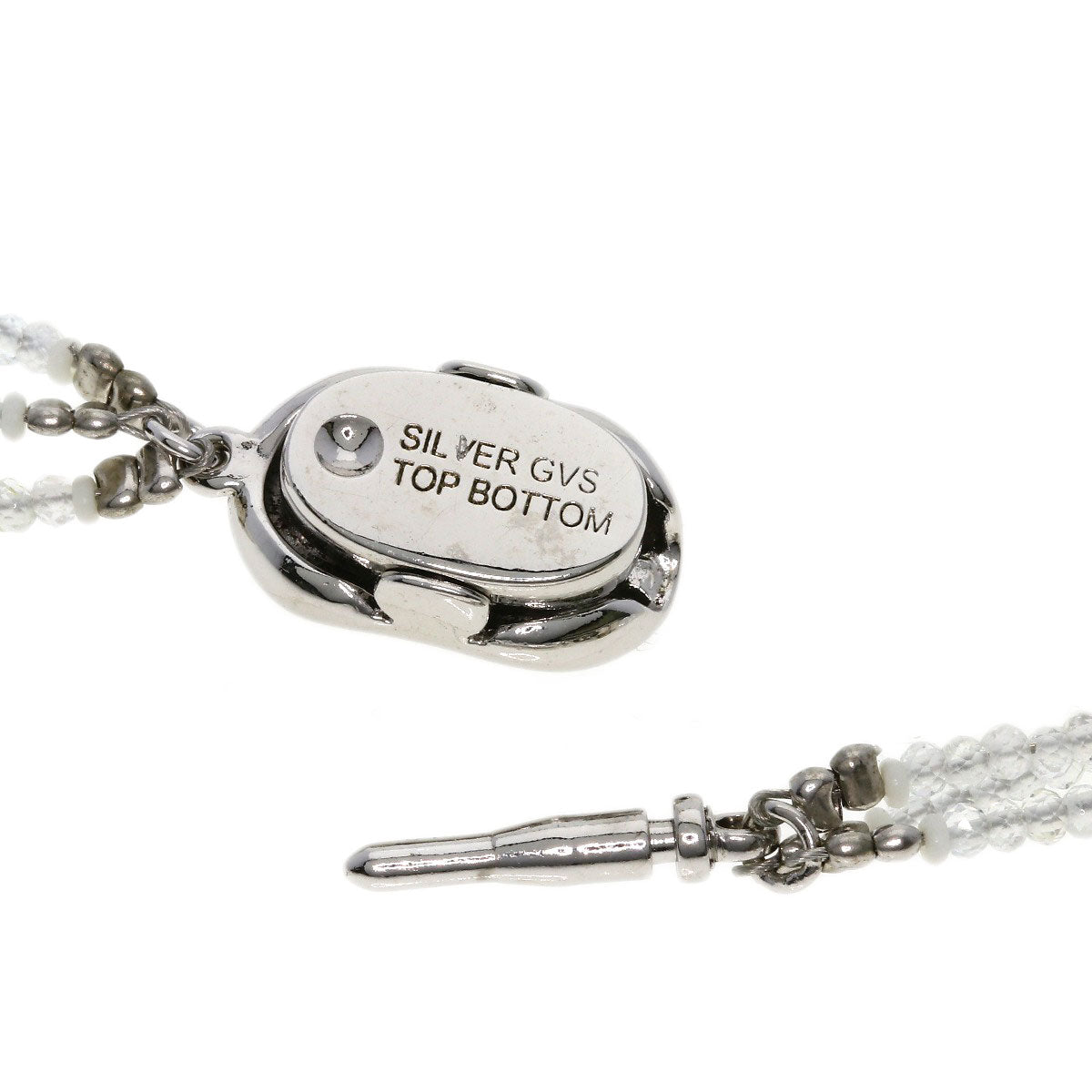 SELECT JEWELRY セレクトジュエリー 水晶 クリスタル ラピスラズリ 3連 ネックレス SV レディース 中古