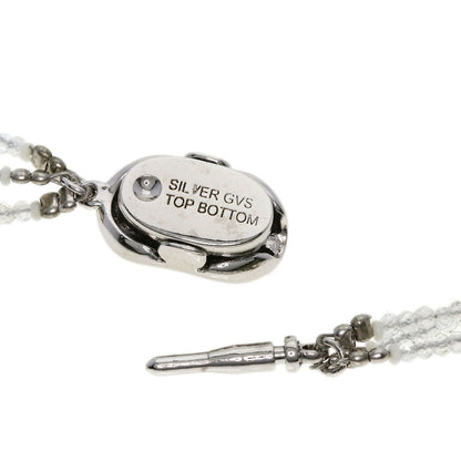 SELECT JEWELRY セレクトジュエリー 水晶 クリスタル ラピスラズリ 3連 ネックレス SV レディース 中古