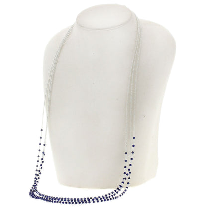 SELECT JEWELRY セレクトジュエリー 水晶 クリスタル ラピスラズリ 3連 ネックレス SV レディース 中古